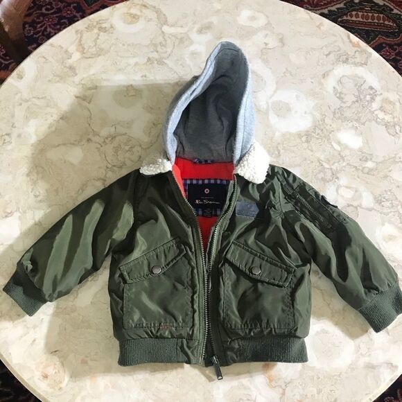 Ben Sherman Boys Khaki Fleece Lined Bomber Jacket - Picture 1 of 7